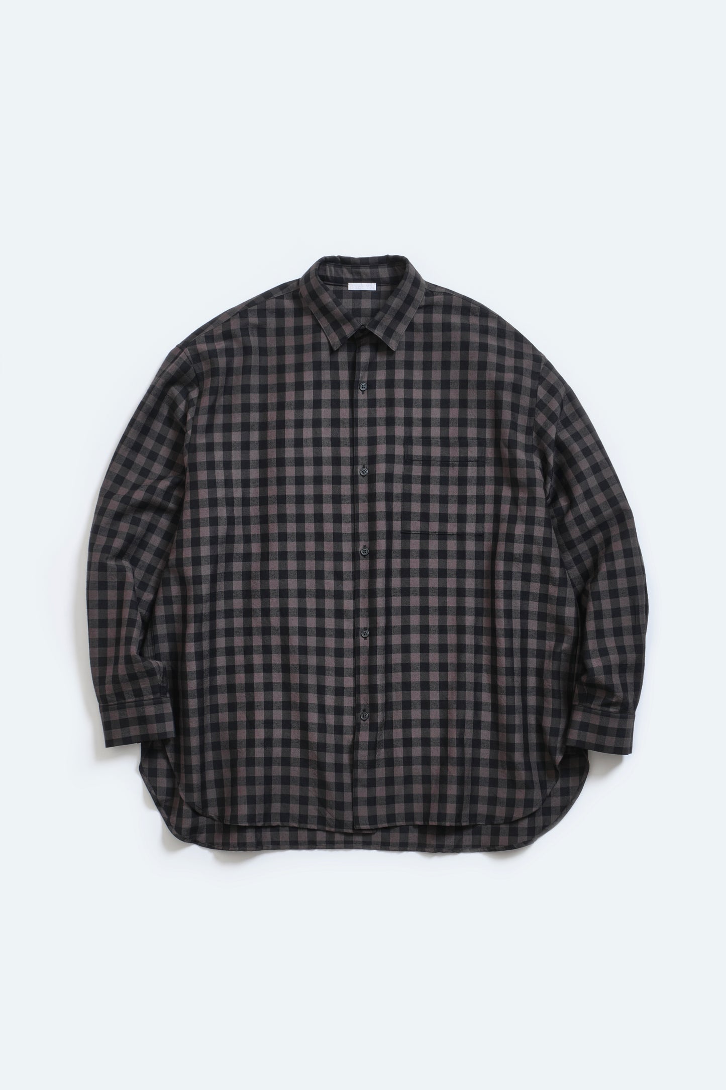 Blanc YM(ブランワイエム)Silk Plaid Wide Shirts