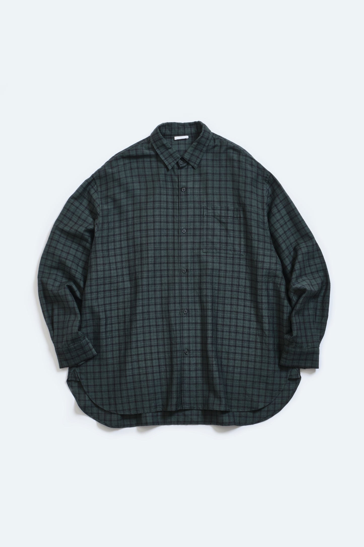 Blanc YM(ブランワイエム)Silk Plaid Wide Shirts