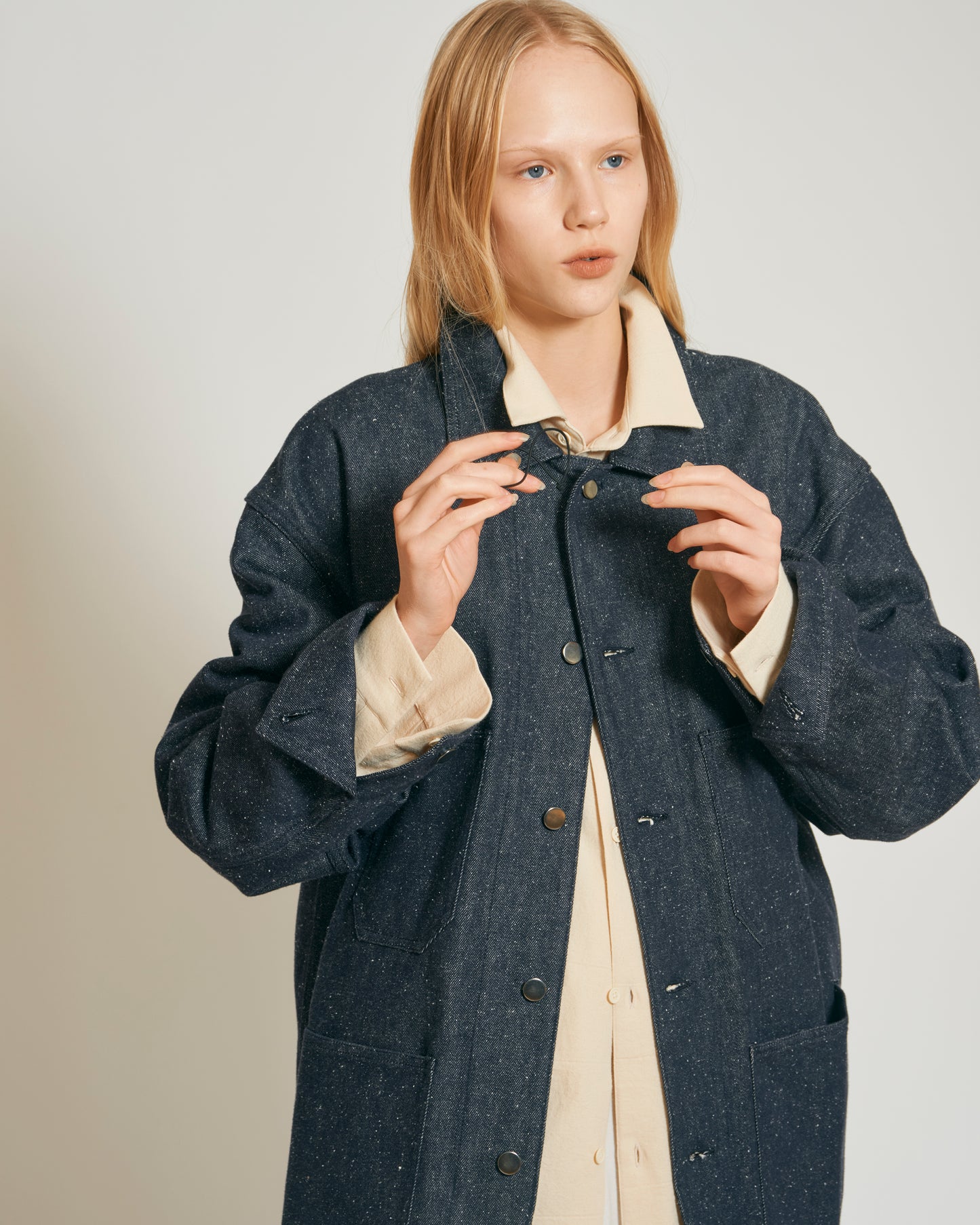 Blanc YM(ブランワイエム)Silk Denim Coverall