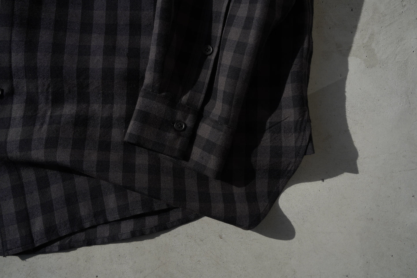 Blanc YM(ブランワイエム)Silk Plaid Wide Shirts