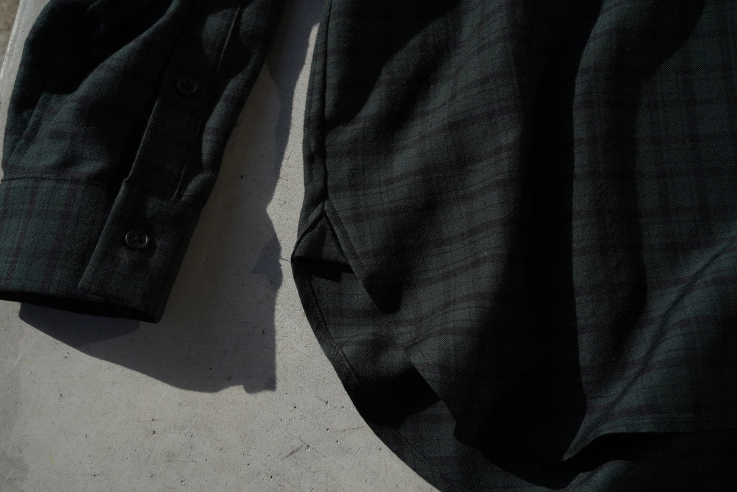 Blanc YM(ブランワイエム)Silk Plaid Wide Shirts